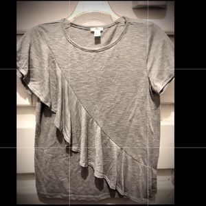 Pretty Gray Blouse w/Ruffle from BP/Nordstrom (S)